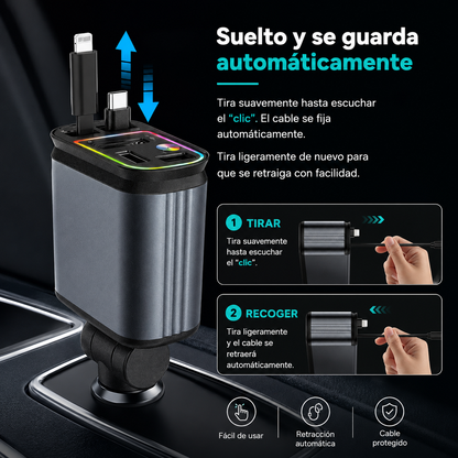 Cargador 4 en 1 para Coche con Proyector